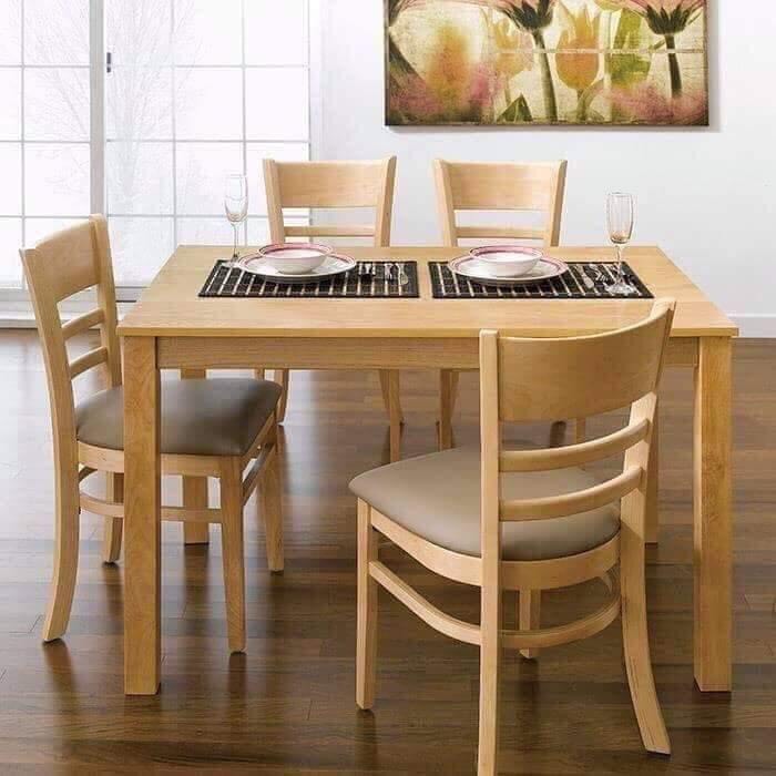 Bộ bàn ghế ăn gỗ cao su
